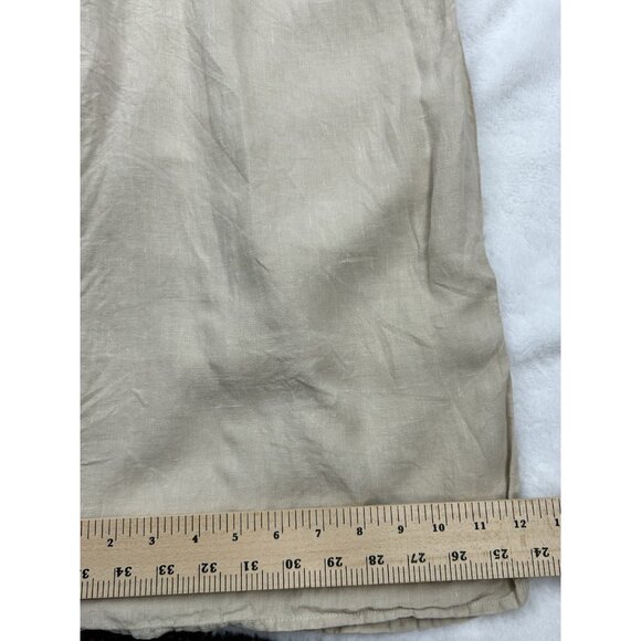 Cloth & Stone Jumpsuit Women S Beige  V Neck Sleeveless Wide Leg Crop 100 Linen - Picture 6 of 15